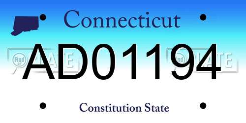 AD01194 Connecticut License Plate