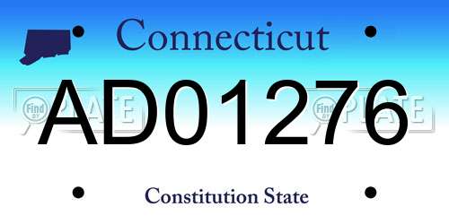 AD01276 Connecticut License Plate