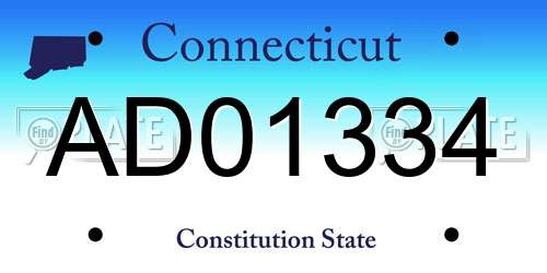 AD01334 Connecticut License Plate