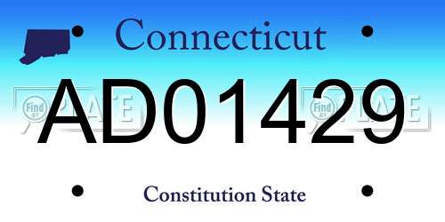 AD01429 Connecticut License Plate