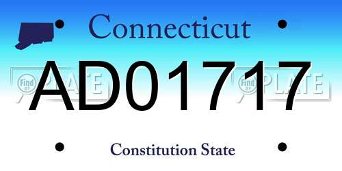 AD01717 Connecticut License Plate