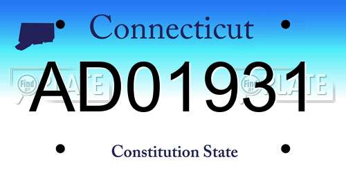 AD01931 Connecticut License Plate