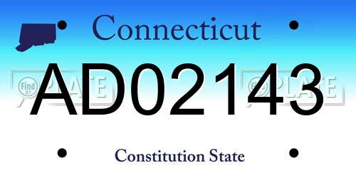 AD02143 Connecticut License Plate
