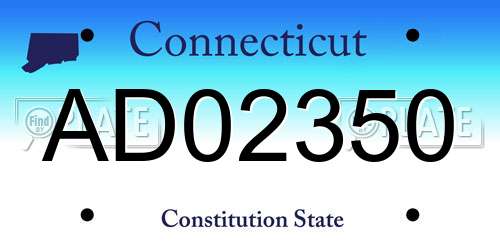 AD02350 Connecticut License Plate
