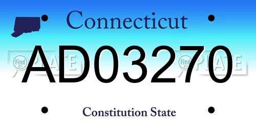 AD03270 Connecticut License Plate