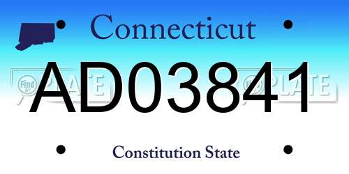 AD03841 Connecticut License Plate