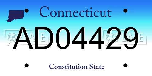 AD04429 Connecticut License Plate