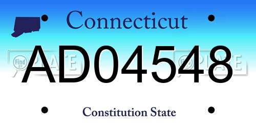 AD04548 Connecticut License Plate