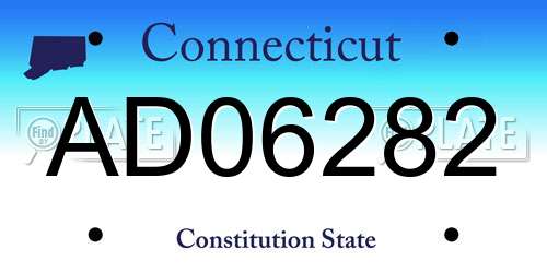 AD06282 Connecticut License Plate