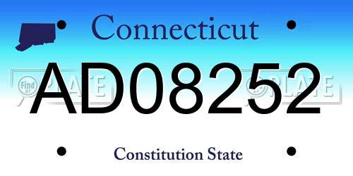AD08252 Connecticut License Plate