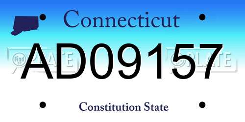 AD09157 Connecticut License Plate