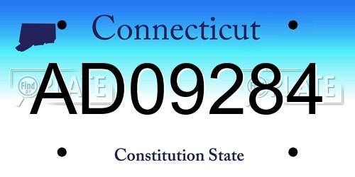 AD09284 Connecticut License Plate