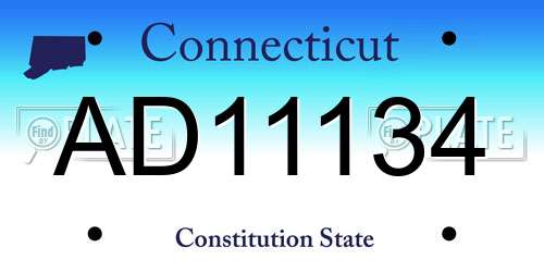 AD11134 Connecticut License Plate