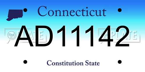 AD11142 Connecticut License Plate