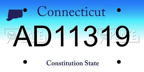 AD11319 Connecticut License Plate