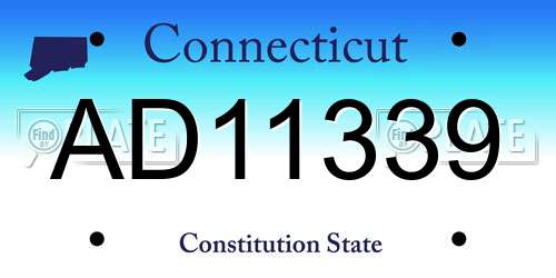 AD11339 Connecticut License Plate