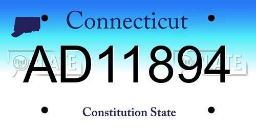 AD11894 Connecticut License Plate