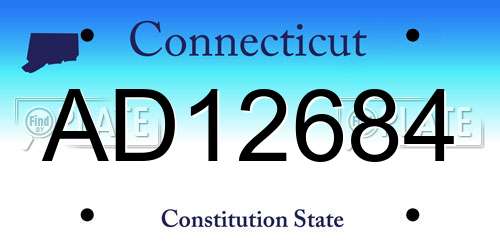 AD12684 Connecticut License Plate