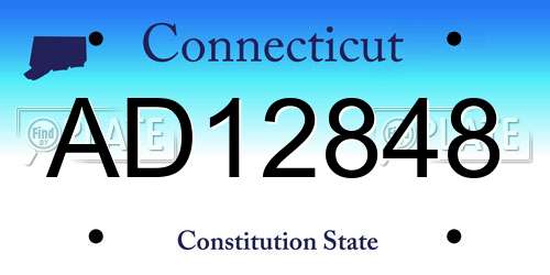 AD12848 Connecticut License Plate