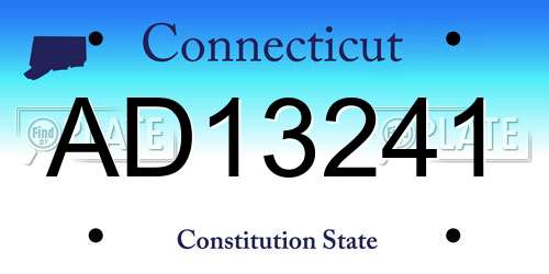 AD13241 Connecticut License Plate