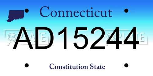 AD15244 Connecticut License Plate