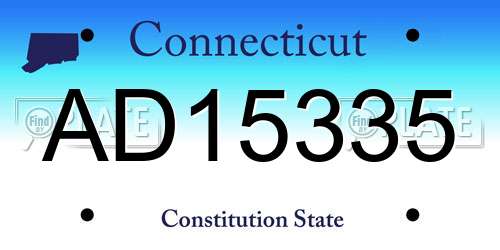 AD15335 Connecticut License Plate