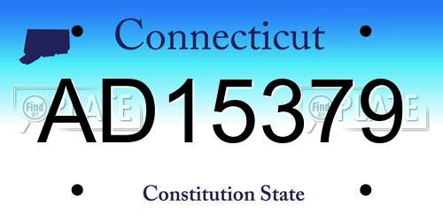 AD15379 Connecticut License Plate