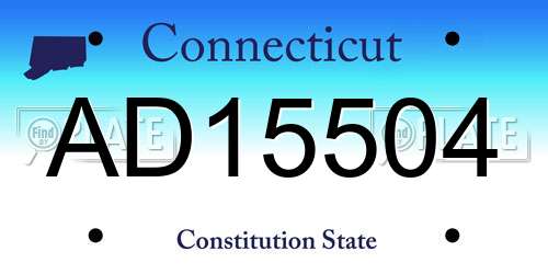AD15504 Connecticut License Plate