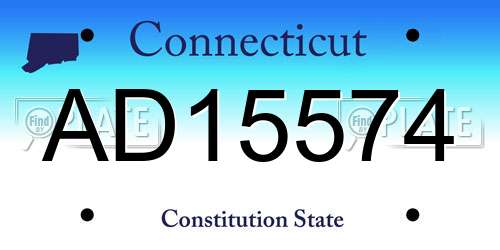 AD15574 Connecticut License Plate