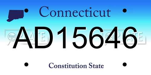 AD15646 Connecticut License Plate