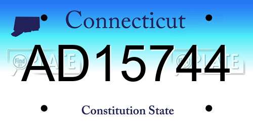 AD15744 Connecticut License Plate