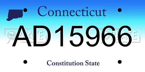 AD15966 Connecticut License Plate