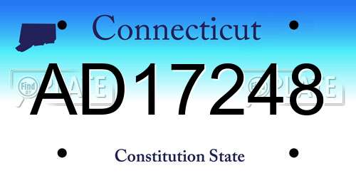 AD17248 Connecticut License Plate