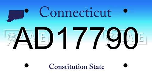 AD17790 Connecticut License Plate