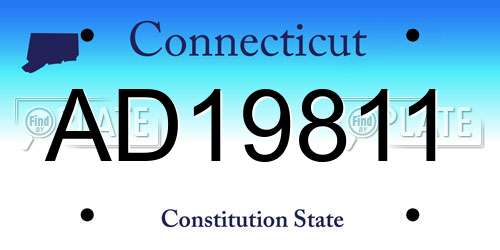 AD19811 Connecticut License Plate