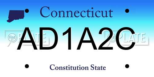 AD1A2C Connecticut License Plate