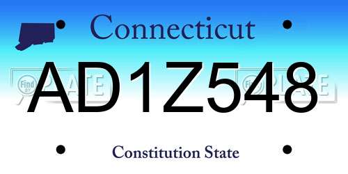 AD1Z548 Connecticut License Plate