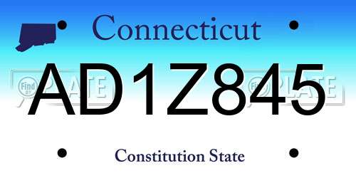 AD1Z845 Connecticut License Plate
