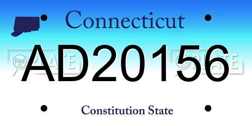 AD20156 Connecticut License Plate