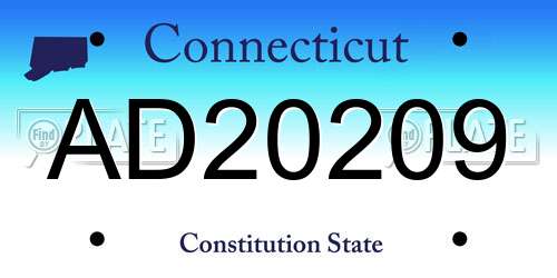 AD20209 Connecticut License Plate