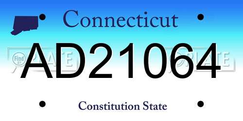 AD21064 Connecticut License Plate