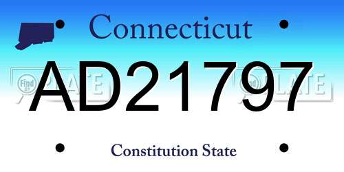 AD21797 Connecticut License Plate