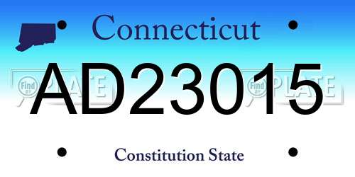 AD23015 Connecticut License Plate