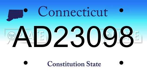 AD23098 Connecticut License Plate