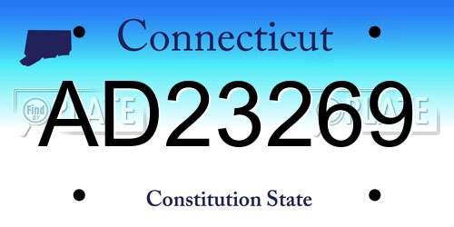 AD23269 Connecticut License Plate