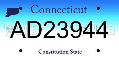 AD23944 Connecticut License Plate