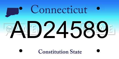 AD24589 Connecticut License Plate