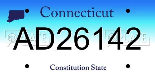 AD26142 Connecticut License Plate