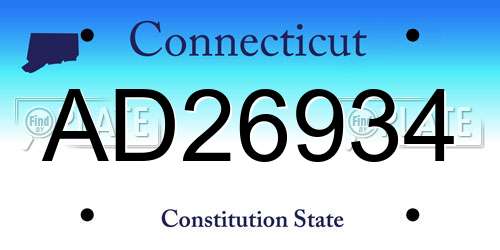AD26934 Connecticut License Plate