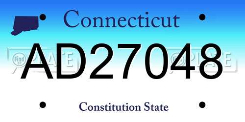 AD27048 Connecticut License Plate
